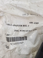 NEW in open pack – Eaton Cooper Power Systems Cable Adapter Bolt-T CA635J3M 600A