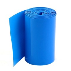 5Meters 70mm Width PVC Heat Shrink Wrap Tube Blue for 4 x 18650 Battery Pack