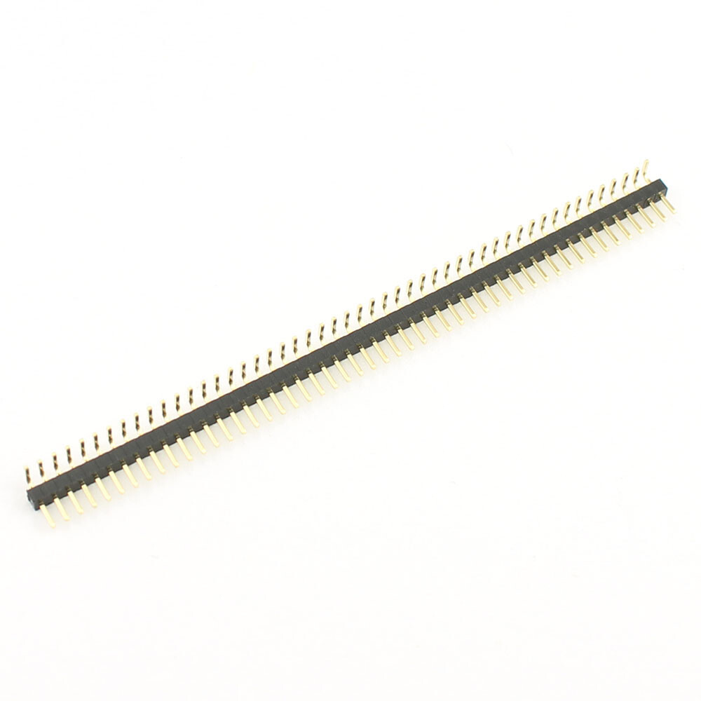10Pcs Gold Plated 1.0mm Pitch 50 Pin Header Male Single Right Angle Connector