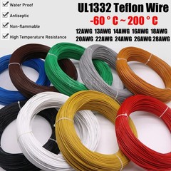 UL1332 PTFE Cable Wire 12 14 16 18 20 22 24 26 28 AWG Flexible Tinned Copper