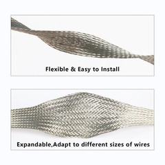 Tinned Pure Copper Wire Shielding Cable Sleeving Ground Strap Electric Wiring