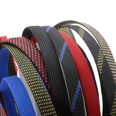 14mm Width Coloured PET Expandable Braid Sleeving Cable Wire Sleeve Sheath Dense
