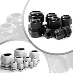 IP68 WHITE BLACK NYLON CABLE GLAND NUT SPIRAL TAIL PG7/9/11/13.5/16/19/21/24-63