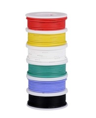 23ft 20AWG Silicone Wire – Tinned Copper, Flexible, 6 Colors for Electronics