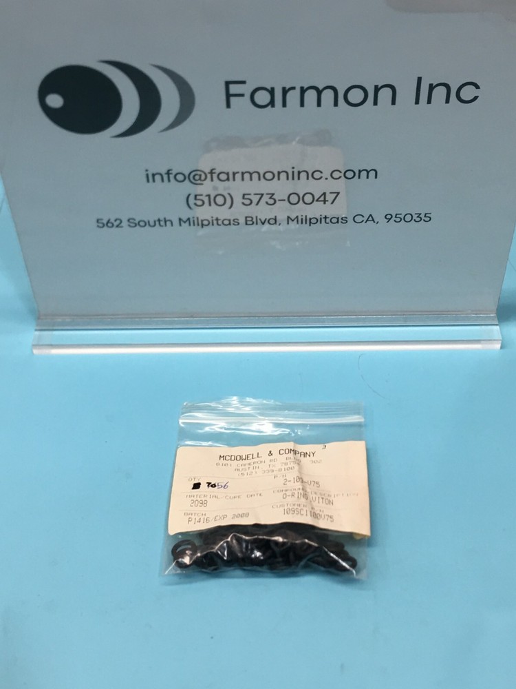 56 MCDOWELL 2-109-V75 O-RING, 109SC1100V75, AS568-109, 2-109, 184974