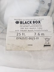 BLACK BOX EYN257T-0025-FF DB9 NULL MODEM CABLE 25 FEET LONG, NNB