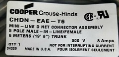 COOPER CROUSE-HINDS CHDN-EAE-T6 5 POLE MALE/FEMALE STR/STR CORDSET [A7FL]
