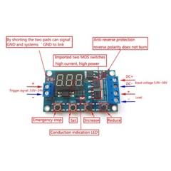 DC12V 24V Dual MOS LED Digital Time Delay Relay Trigger Cycle Timer Delay Switch