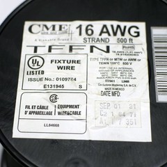 (~500′) CME Gray TFFN 16AWG 19-Strand Copper Hookup Wire/Cable Spool 600V