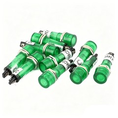 10 Pcs New AC/DC 24V 2 Terminals Green Light Signal Threaded Indicator Lamp