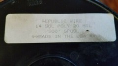 Republic Wire 14 SOL-POLY 20 MIL-500′ Spool – NEW