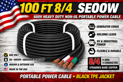 100 FT 8/4 SEOOW Cord 600V Heavy Duty Indoor Outdoor Portable Power Cable