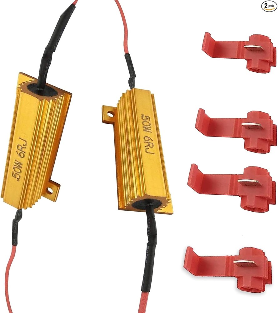 50W 6 Ohm Load Resistor Pair in Aluminum Case, Fix LED Bulb Hyper Flash Turn Sig