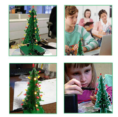 3D Christmas Tree Assemble Kit ICStation DIY Soldering Practice Electronic Kit