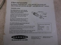 BANNER, IT13S, FIBER OPTIC CABLE, 17342 9307, F0441
