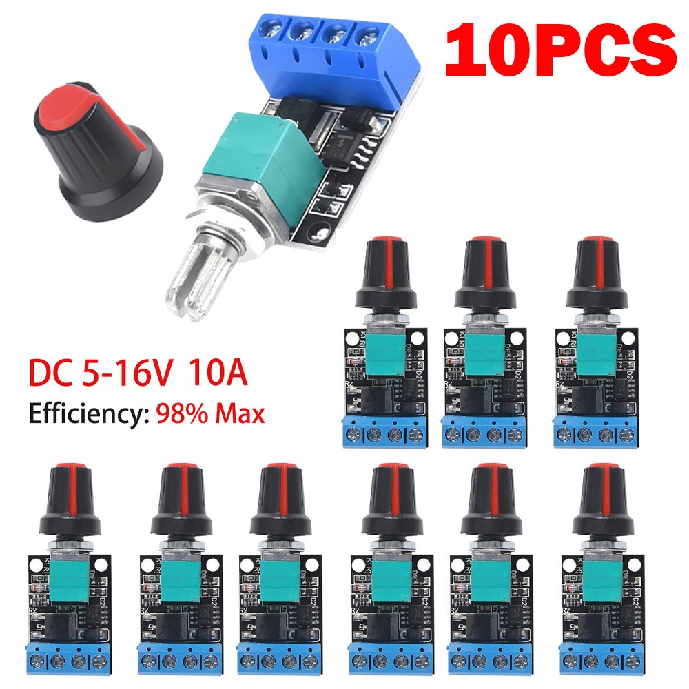 10PCS 5V-16V 10A Variable Voltage Regulator PWM DC Motor Speed Controller Switch