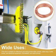 Uxcell 18 Gauge 100 Ft Bare Copper Ground Wire for Electrical Applications