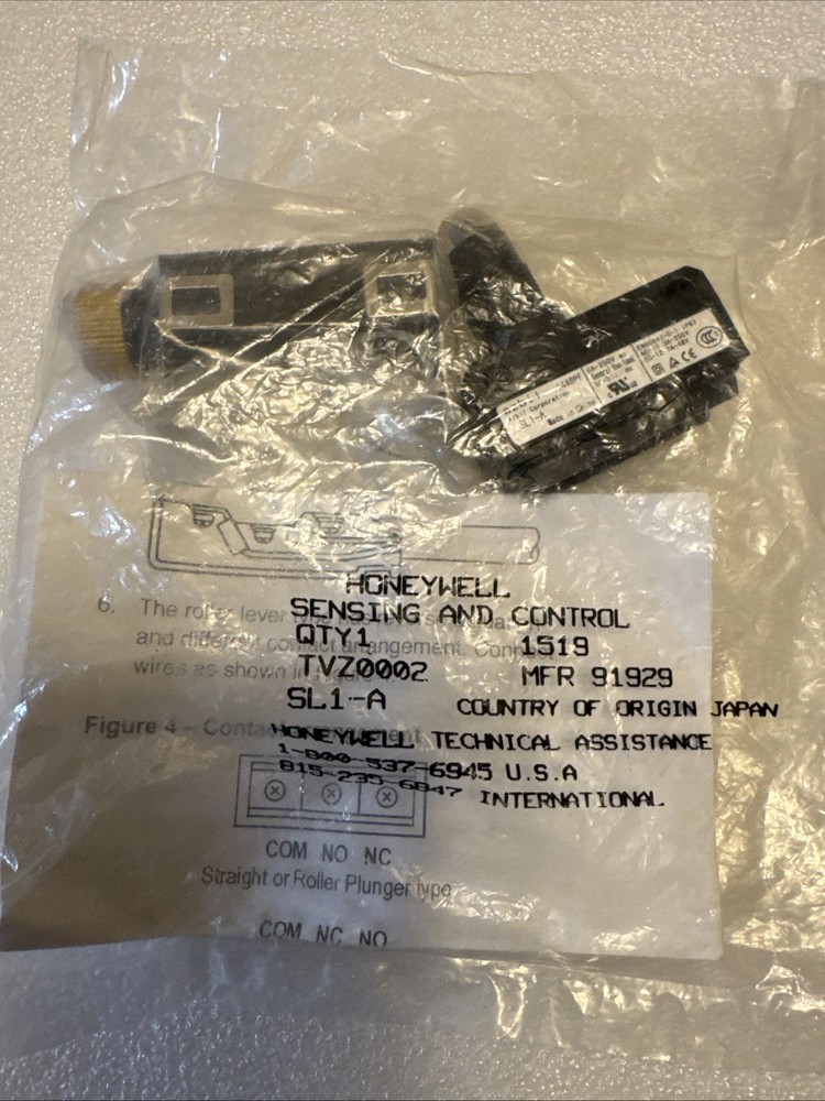 NIB Honeywell 5A 125-250VAC 1/10HP Roller Limit Switch SL1-A PK 88231