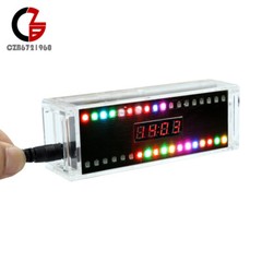 DIY Digital Clock Kit Voice Control Music Spectrum Display LED Electronic Kit
