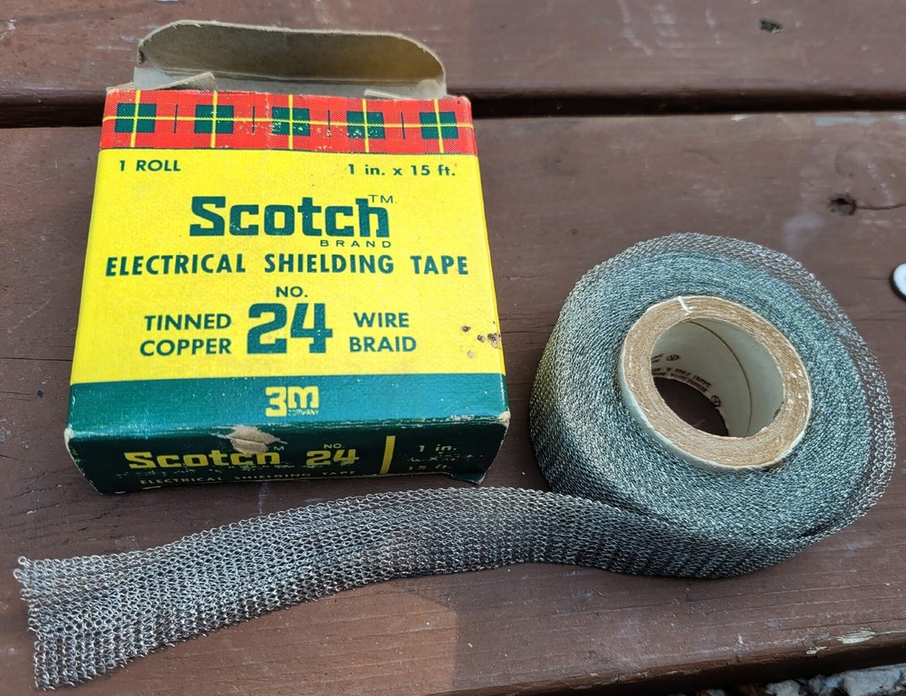 Vintage 3M Scotch Brand 24 Electrical Shielding Tape Tinned 1″ X 15′