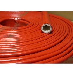 Silicone / Fibreglass Fire Sleeving Protective Heat Shield Sleeve Red/Black
