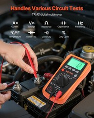 Digital Multimeter, 4000-Count TRMS DC/AC Voltmeter Current Tester, Auto-Rangin