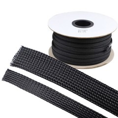 Black PET Expandable Braided Wire Cable Sleeve Sheathing Tube Protection 4~16mm