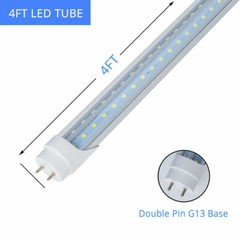 25 PACKS G13 4FT 36W T8 LED Tube Light V Shape 6500K Daylight 2 Pin CLEAR LENS