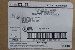 T&B Fittings 3731-TB 25 Pk Liquidtight Flexible Non-Metallic Conduit Connector
