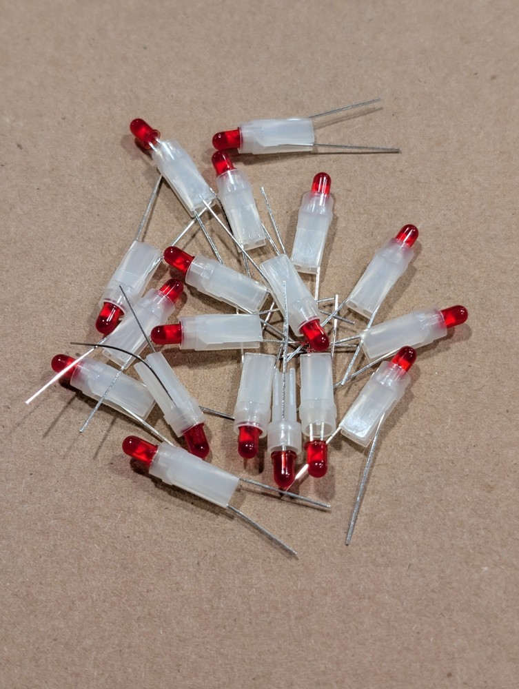 CMD5774C, 635 nm Red Uni‑Color LED, 2‑Pin T‑1 Package with Holder (Choose Qty)