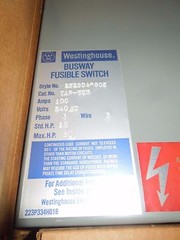 Westinghouse TAP323 100A 3ph 3W 240V Fusible Busplug New