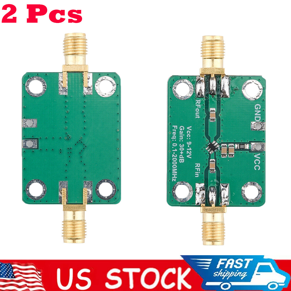 2PCS RF Wideband Amplifier Low-noise LNA Broadband Gain 32dB 0.1-2000MH​z
