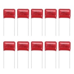 20Pcs CBB22 630V 394J 0.39UF Metallized Polypropylene Film Capacitors, Red