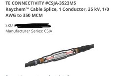 TE Connectivity Raychem CSJA-3523M5 Cold-Shrinkable Splice Cable Kit Up to 35kV