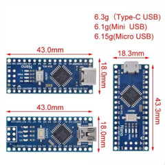 Nano V3.0 ATMEGA328P Mini-controller / No Solder Pads And Wiring / For Arduino