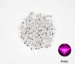 5mm Pink LED Diode Lamp Transparent Lens Round DC 3V 20mA Lighting Bulb
