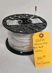 14 AWG THHN Stranded Copper Wire 500″ Ft White