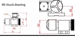 CNC Engraving Machine Rotary Table Fourth Axis 80/100 Chuck Tailstock Spindle