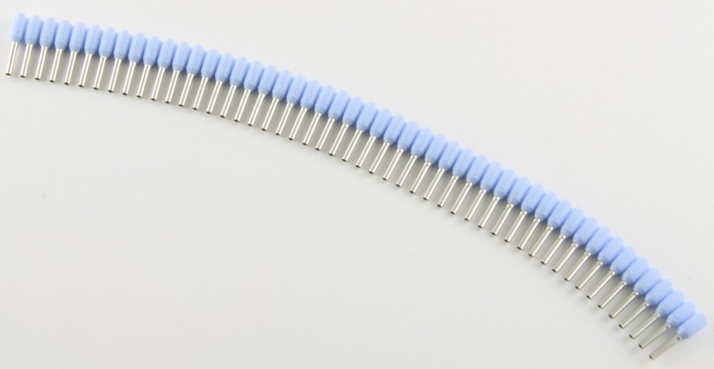 20 Ga. Blue Insulated Ferrule Strips, 0.31″ Pin Lg. – (pack of 50)