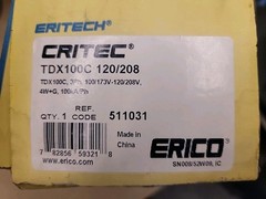 Erico Critec TDX100C120208 Compact TDX Panel Surge Protector 100 kA 120/208 V