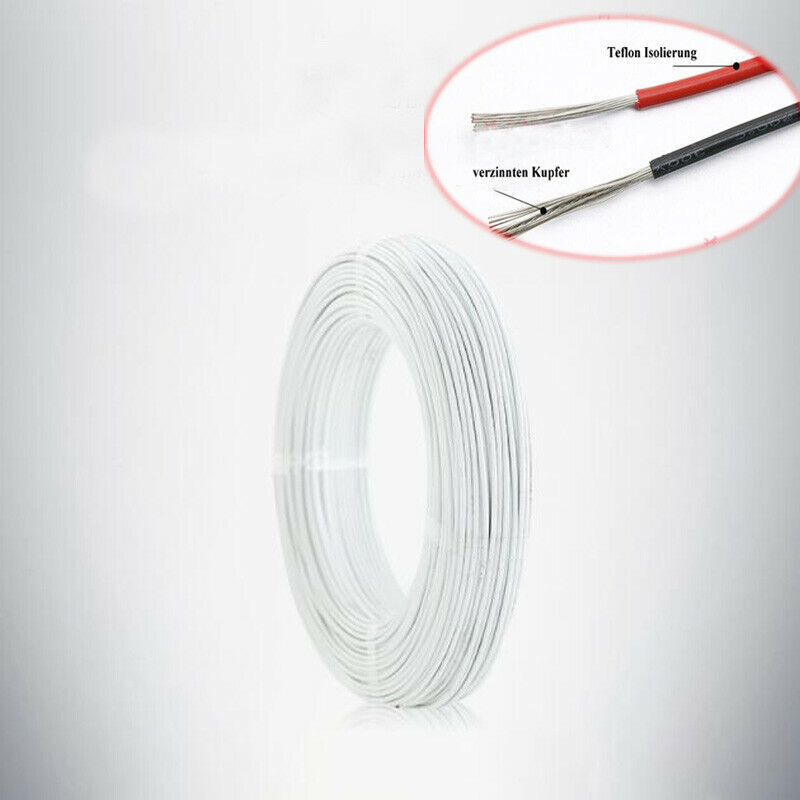 16 ~ 28AWG Insulation Electrical Wire Flexible Cable PTFE White UL1332