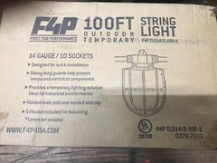 F4P F4P TLS14/2-100 TEMP LT STRING 100FT 10 SOCKET JOBSITE LIGHTING