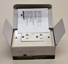 LEVITON 5380-I Surge Suppression Receptacle – IVORY – New in Box