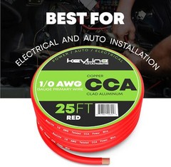 1/0 Gauge Wire – 25ft Red | Amp Wire, Battery AWG Red, red
