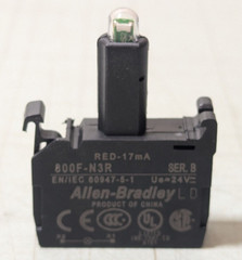 Allen-Bradley 24 Volt AC/DC Red Integrated LED Latch Mount 800F-N3R NEW