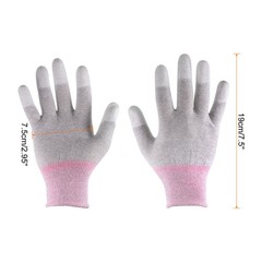 6 Pairs ESD Anti Static Gloves 19cm PC Gloves(Small), Pink