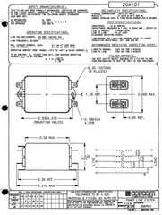 CORCOM 20AY01/F7694 EMI POWER LINE FILTER 20A, 50-60HZ, 120-250 VAC, .12 mH