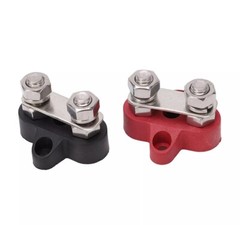 2pc Battery Terminal Block M8 Positive Negative Post Connector Set Kit DC