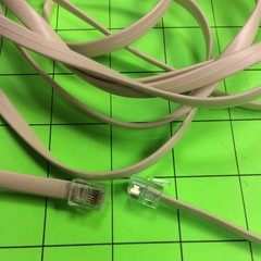 12FT Flat 6 Wire Cord Gray Cable Cord