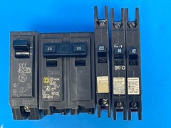 Cutler Hammer QCR1010, QCR1020, Square D HOM225,&GE Type RT-692 Circuit Breakers